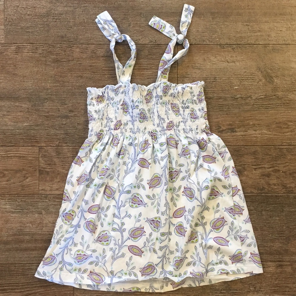 White and blue floral top